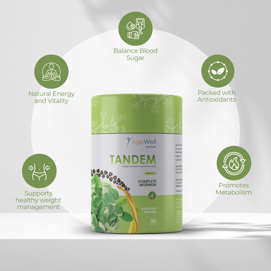 TANDEM Complete Moringa | Moringa Leaf Extract 500mg + Moringa Seed Oil 500mg | Dual Capsule Wellness Formula for Adults 40+ | Supports Energy, Immunity, Bone & Metabolic Health | 60 Veg Capsules