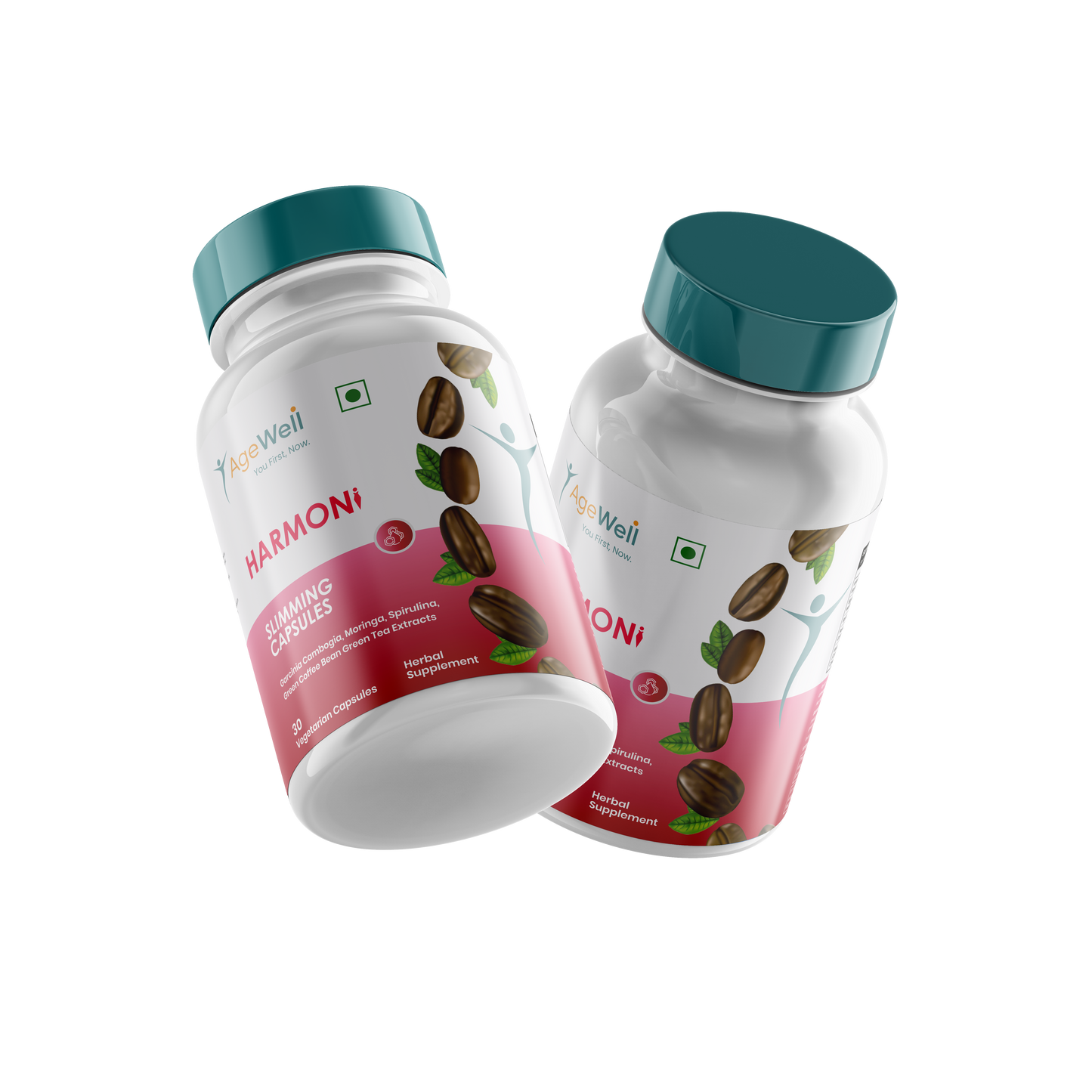 HARMONi Slimming Capsules | Herbal Blend with Garcinia, Moringa, Spirulina, Green Tea & Green Coffee | Vegetarian Capsules | Daily Wellness Support | 30 Capsules