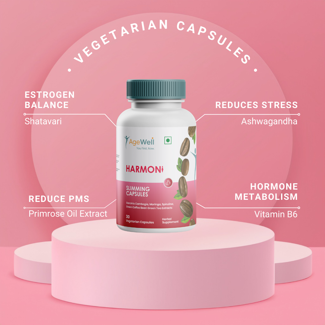 HARMONi Slimming Capsules | Herbal Blend with Garcinia, Moringa, Spirulina, Green Tea & Green Coffee | Vegetarian Capsules | Daily Wellness Support | 30 Capsules