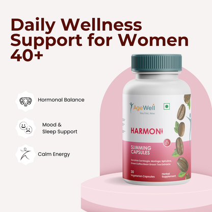HARMONi Slimming Capsules | Herbal Blend with Garcinia, Moringa, Spirulina, Green Tea & Green Coffee | Vegetarian Capsules | Daily Wellness Support | 30 Capsules